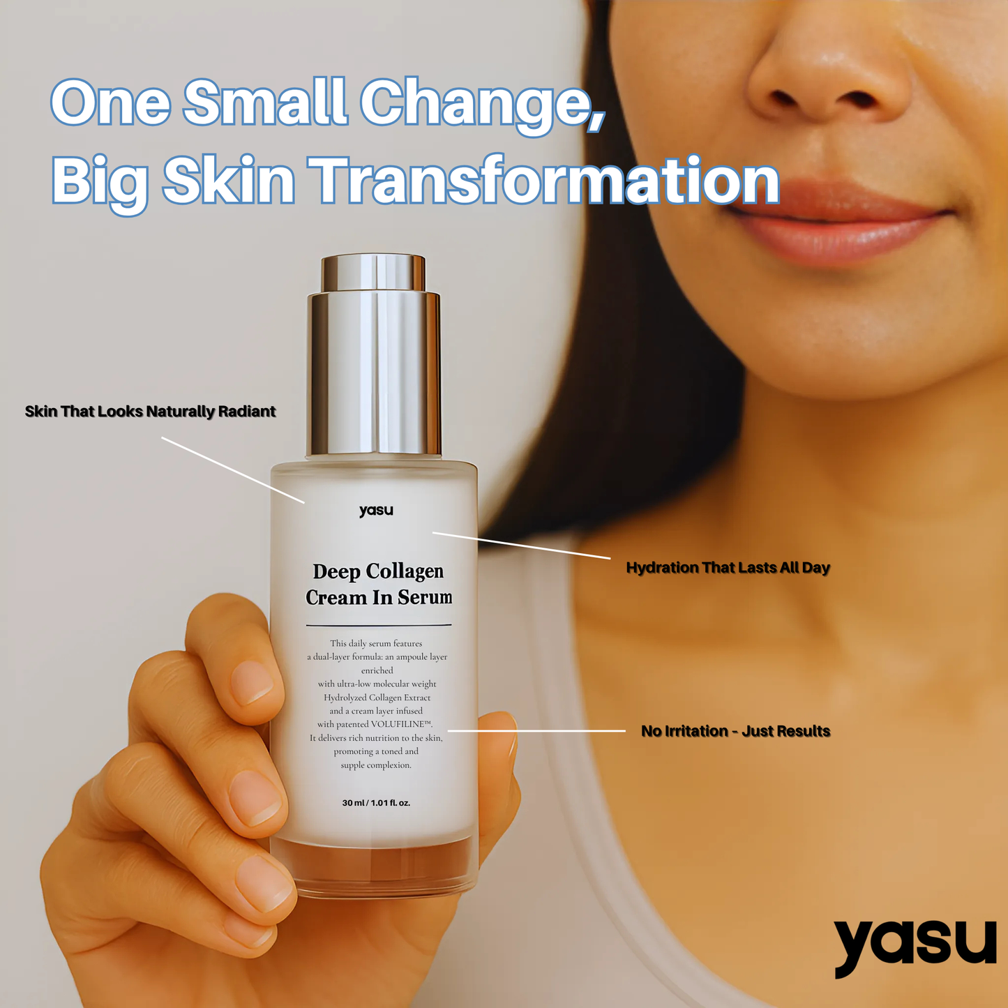 yasu™ Korean Glass Skin Volufiline Collagen Cream-in-Serum