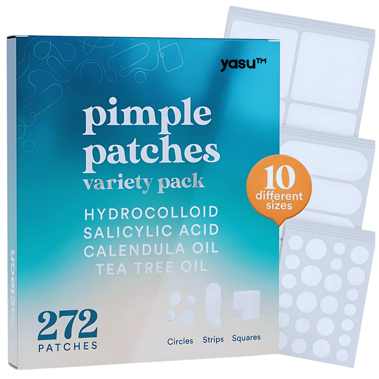 yasu™ 272 Count Acne Patch Variety Pack – Tea Tree, Salicylic & Calendula Infused